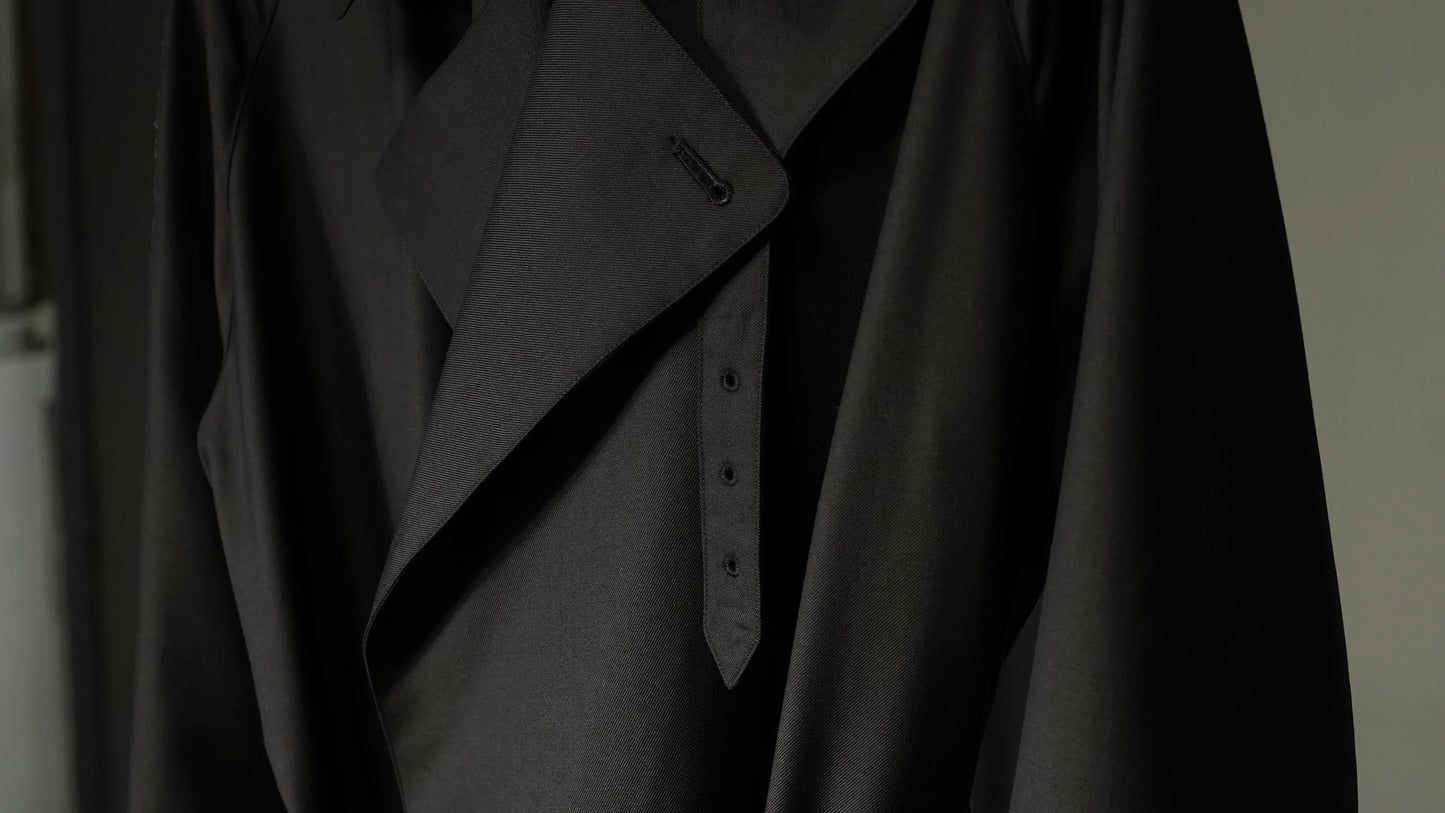 Granhiert dark brown wool silk serge