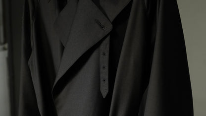 Granhiert dark brown wool silk serge