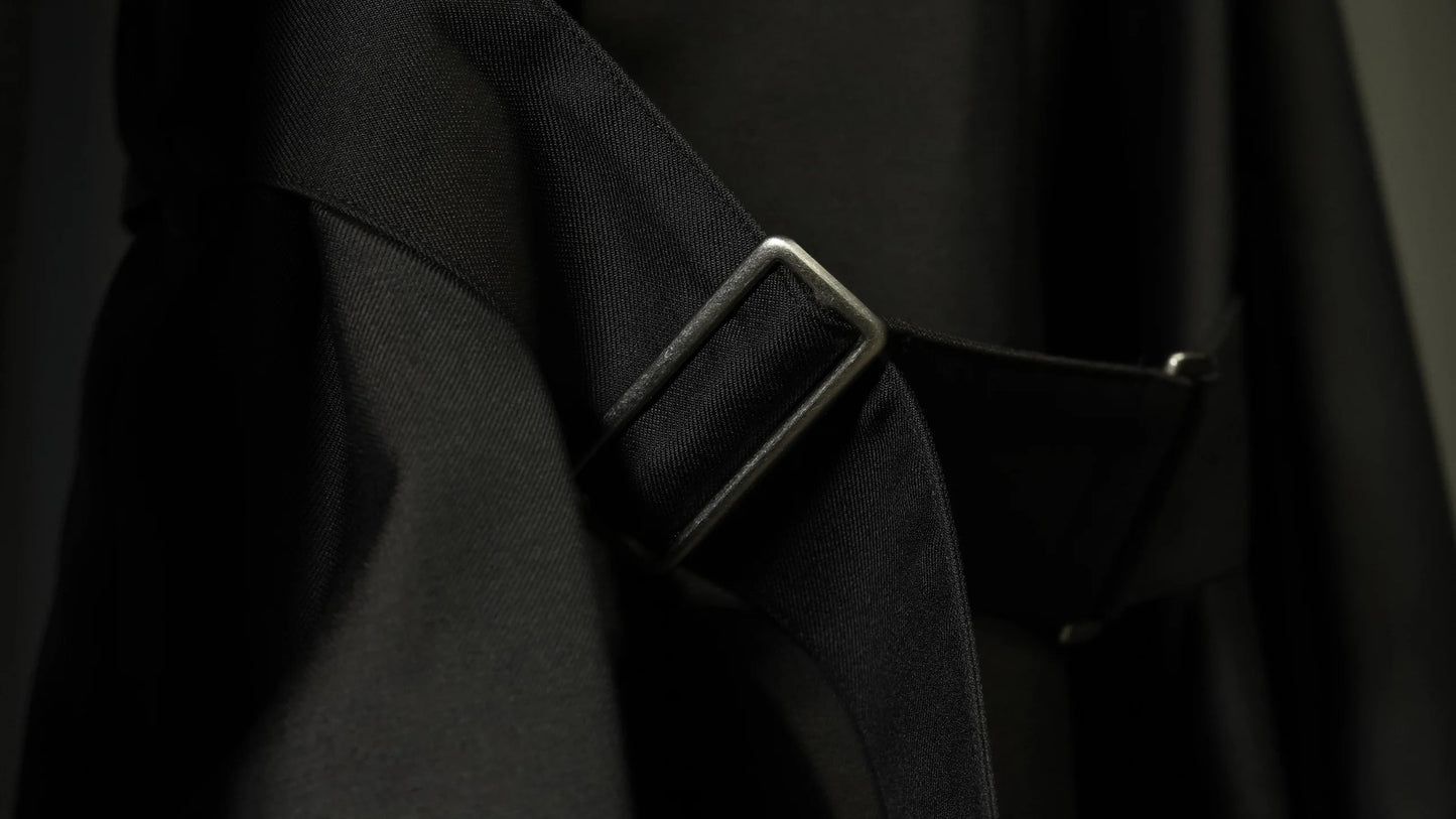 Granhiert dark brown wool silk serge